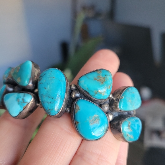 Turquoise Cuff Bracelet by Bobby Johnson - Picture 5 of 11